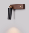 modern black travertine walnut wall sconce