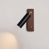 modern black travertine walnut wall sconce