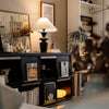 modern black wood fabric table lamp