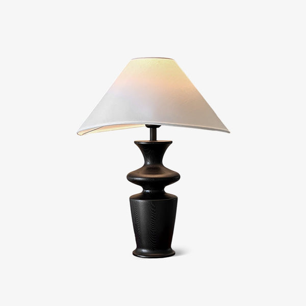 modern black wood fabric table lamp