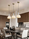 modern brass alabaster bowl pendant light