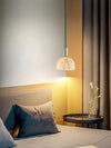 modern brass alabaster bowl pendant light