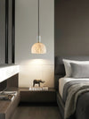 modern brass alabaster bowl pendant light