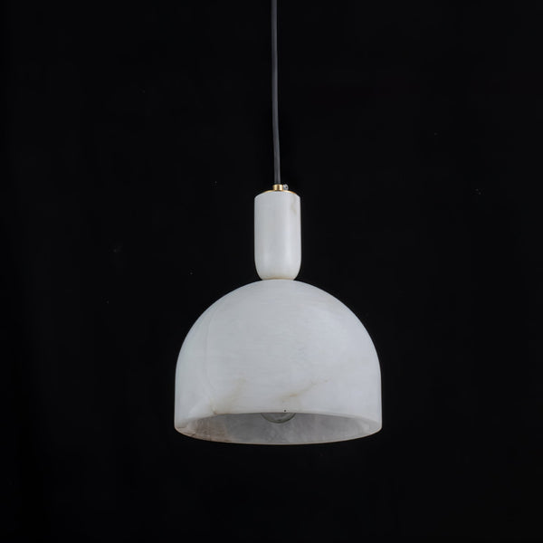 modern brass alabaster bowl pendant light