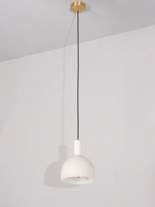 modern brass alabaster bowl pendant light