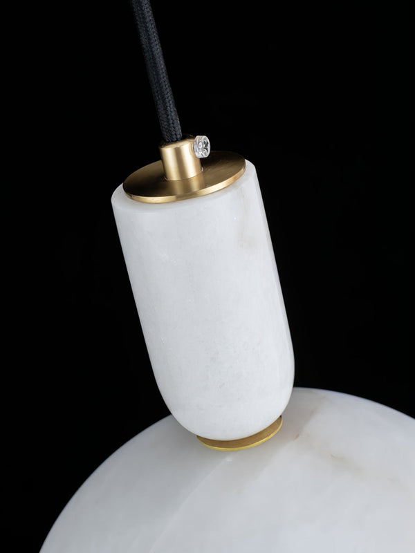 modern brass alabaster bowl pendant light