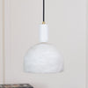 modern brass alabaster bowl pendant light