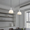 modern brass alabaster bowl pendant light