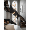 modern brass alabaster disc pendant light