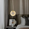 modern brass alabaster disc pendant light