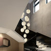 modern brass alabaster disc pendant light