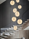 modern brass alabaster disc pendant light
