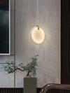 modern brass alabaster disc pendant light