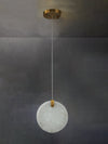 modern brass alabaster disc pendant light