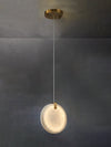 modern brass alabaster disc pendant light