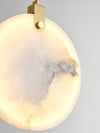 modern brass alabaster disc pendant light