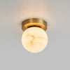 modern brass alabaster flush mount ceiling light 6