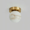 modern brass alabaster flush mount ceiling light 6