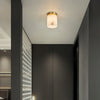 modern brass alabaster flush mount ceiling light 6