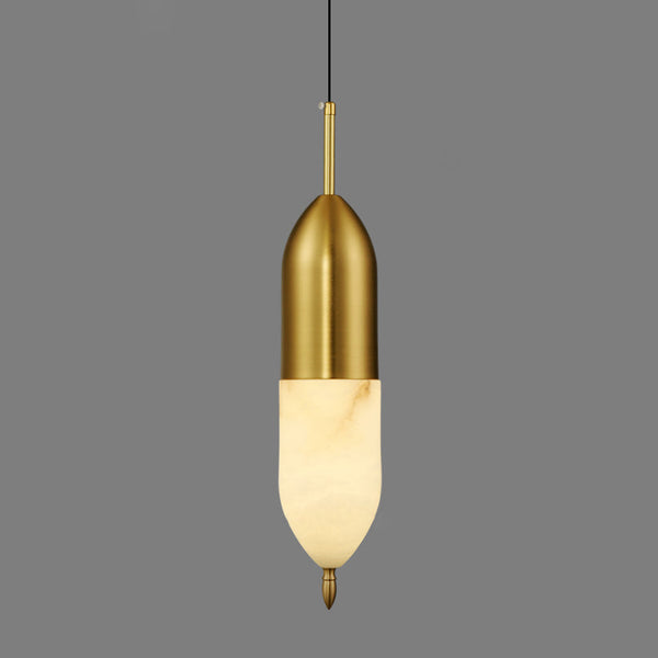 modern brass alabaster orb pendant light