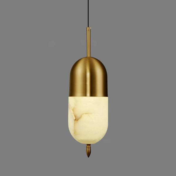 modern brass alabaster orb pendant light