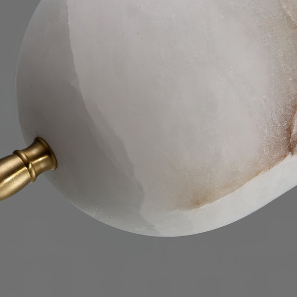 modern brass alabaster orb pendant light
