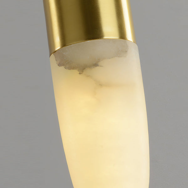 modern brass alabaster orb pendant light
