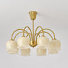 modern brass beige glass orchid chandelier