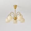 modern brass beige glass orchid chandelier