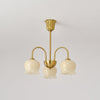 modern brass beige glass orchid chandelier