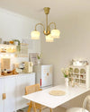 modern brass beige glass orchid chandelier