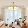 modern brass beige glass orchid chandelier