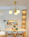modern brass beige glass orchid chandelier
