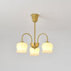 modern brass beige glass orchid chandelier