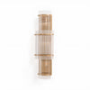 modern brass clear glass rod wall light