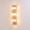 modern brass clear glass rod wall light