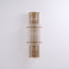 modern brass clear glass rod wall light