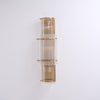 modern brass clear glass rod wall light