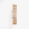 modern brass clear glass rod wall light