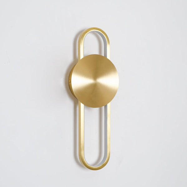 modern brass elliptical led wall lamp