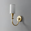 modern brass fabric shade wall sconce