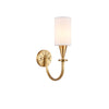 modern brass fabric shade wall sconce