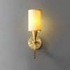 modern brass fabric shade wall sconce