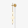 modern brass glass globe plug in wall lamp