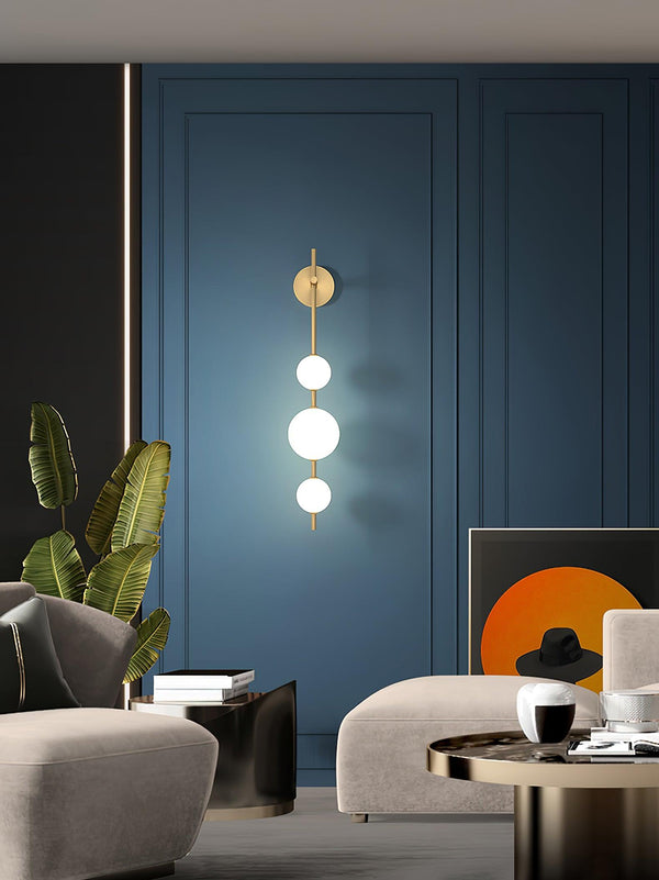 modern brass glass globe plug in wall lamp