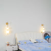 modern brass glass globe plug in wall lamp