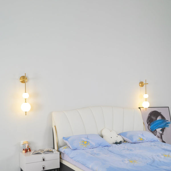 modern brass glass globe plug in wall lamp