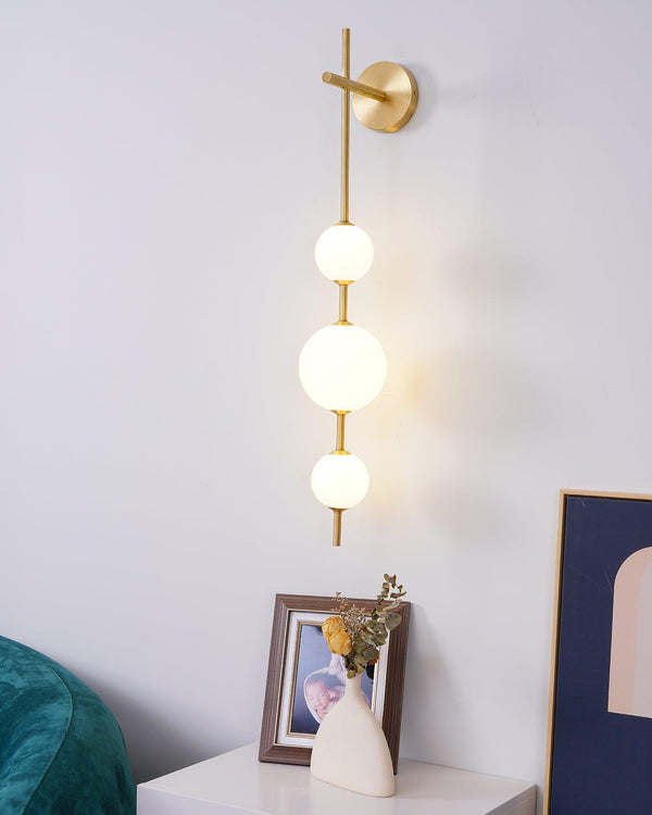modern brass glass globe plug in wall lamp
