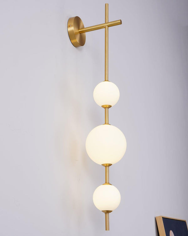 modern brass glass globe plug in wall lamp