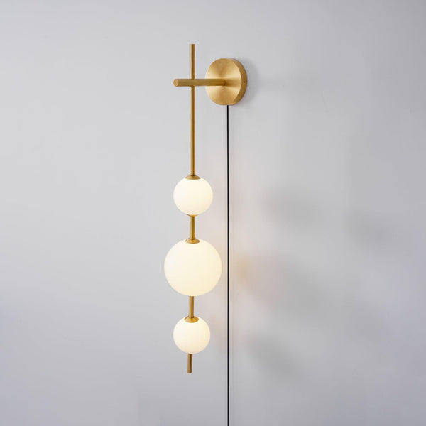modern brass glass globe plug in wall lamp